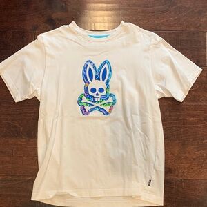 Psycho Bunny Kids White and Blue Graphic Tee